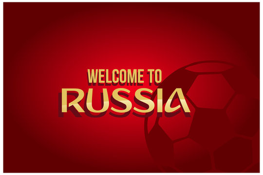 Welcome to Russia with red Background for greeting banner, card, etc. Russia background Vector Illustration