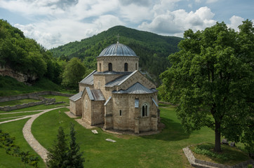 The church in the orthodox monastery Gradac in Serbia. Gradac Monastery is located in Golija tourist region, and near the tourist center Kopaonik.