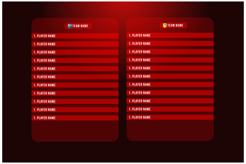 Soccer starting lineup squad. Football or soccer playing field with set of infographic. broadcast Graphics for soccer. vector illustration