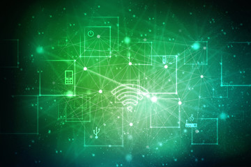 2d illustration WiFi symbol sign
