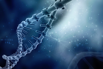 3d render of dna structure, abstract background
