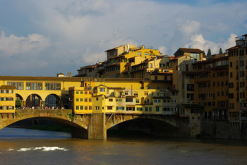Fototapeta na wymiar View of the Ponte Vecchio in Florence, Tuscany, Italy