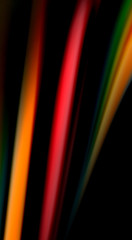 Fluid rainbow colors on black background, vector wave lines and swirls