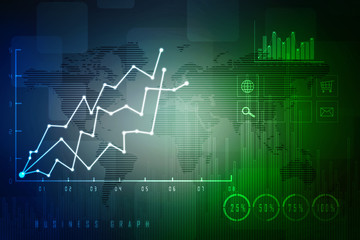 2d rendering Stock market online business concept. business Graph
