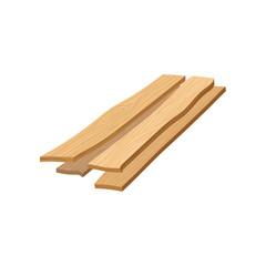 Stack of wooden planks boards. Wood things manufacturing. Organic material, natural texture. Detailed flat vector icon