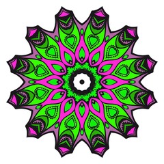 Circle pattern. Hand draw Mandala. Decorative elements. vector illustration. Anti-stress therapy pattern.