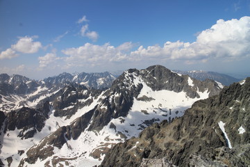 Fototapeta premium View from top of Lomnicky peak (2634 m),, High Tatras, Slovakia