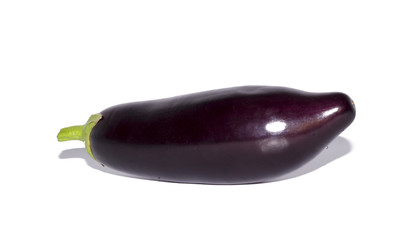purple eggplant isolated on white background. vegetable, object