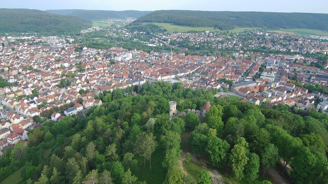 Rine Honberg in Tuttlingen in S&uuml;ddeutschland in Europa aufgenommen mit einer Drone