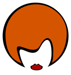 woman with orange hair and lipstick