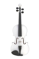 Classical white violin isolated on white background, String instrument, 3d rendering © krung99