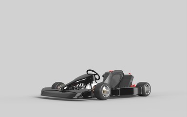 Karting. Race car for kids. 3D rendering.