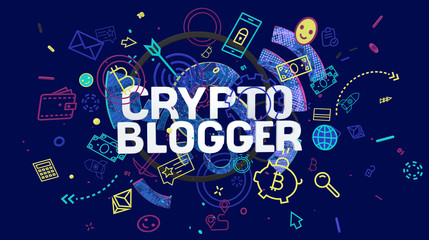Fototapeta premium Crypto blogger card