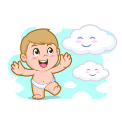 Baby Clouds Mascot Design Vector