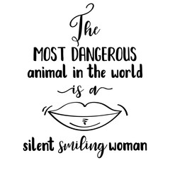 Funny  hand drawn quote about woman