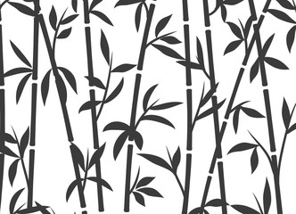 Bamboo background japanese asian plant wallpaper grass. Bamboo tree vector pattern black and white