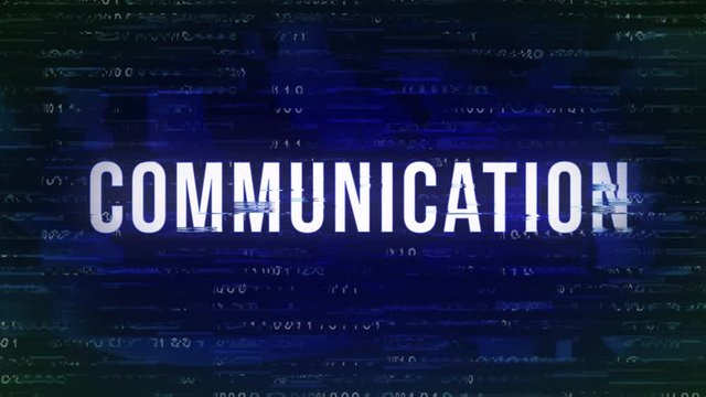 Communication - Glitch Animated Buzzword with Binary in the Background