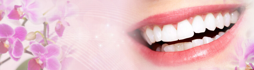 Fototapeta premium Woman teeth smile.