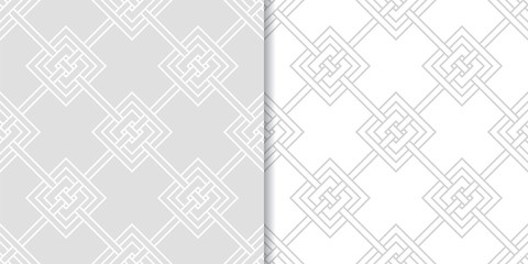 Light gray geometric seamless patterns