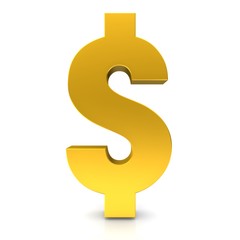 dollar sign gold 3d isolated