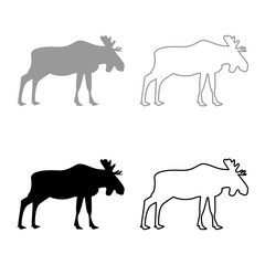 Moose elt icon set grey black color