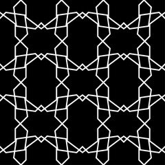 Black and white geometric ornament. Seamless pattern