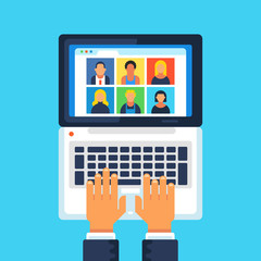 Personal information, Internet identity, Social network, GDPR. Flat design modern vector illustration concept.