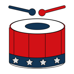 Obraz na płótnie Canvas drum instrument with usa flag vector illustration design