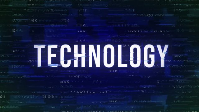 Technology - Glitch Animated Buzzword Rendered in 4K