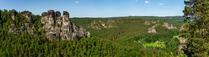 Fototapeta na wymiar Bastei Rock Formation - Sächsische Schweiz, Germany 