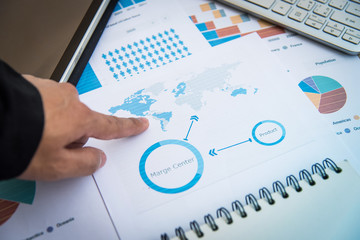 Obraz premium Preparing report graphs and charts.