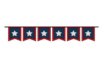 USA celebration garland hanging vector illustration design