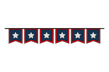 Obraz premium USA celebration garland hanging vector illustration design