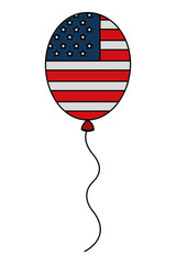balloons air helium with USA flag vector illustration design
