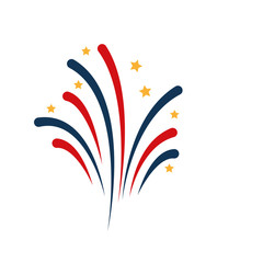 Naklejka premium USA fireworks splash celebration vector illustration design