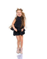 Fototapeta premium Little girl is jumping.