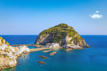 Giant rock near small village Sant'Angelo on Ischia island, Italy
