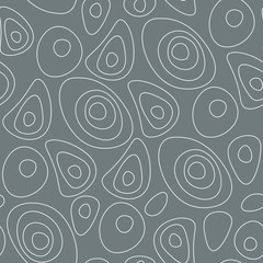 Organic abstract shapes vector seamless pattern. Modern simple background with hand drawn rounded shapes.