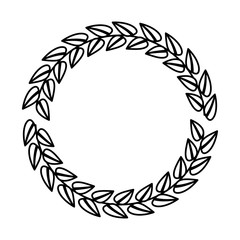 wreath floral decoration emblem image vector illustration