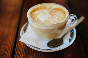 A cup of hot coffee