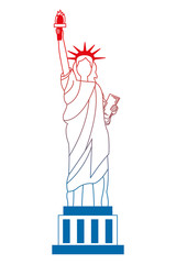 liberty statue american icon vector illustration design
