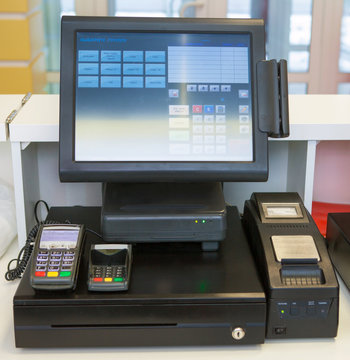 cash register, finance, plastic card reader