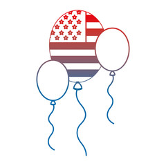balloons air helium with USA flag vector illustration design