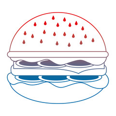 delicious hamburger fast food vector illustration design