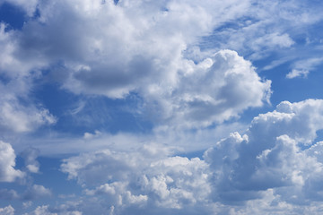 beautiful blue sky with white clouds as natural background