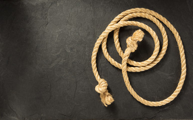 ship rope on slate stone
