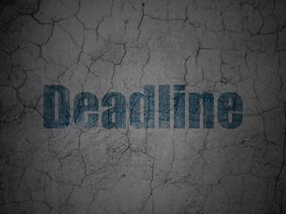 Finance concept: Blue Deadline on grunge textured concrete wall background