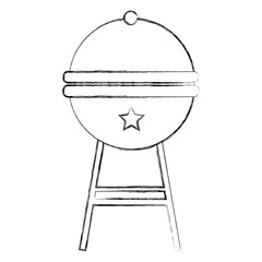barbeque grill with USA colors vector illustration design