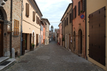 A street in Mondaino city, Italy