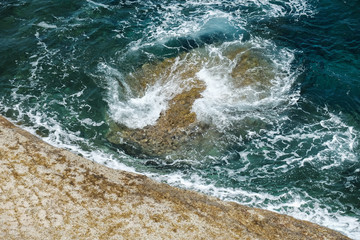 dangerous swirl and underwater rock - mediterranean sea